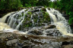 Unnamed Duluth waterfall tumbling down a rocky slope