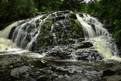 Unnamed Duluth waterfall tumbling down a rocky slope