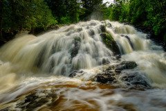 Unnamed waterfall cascading over rocks near Duluth, Minnesota